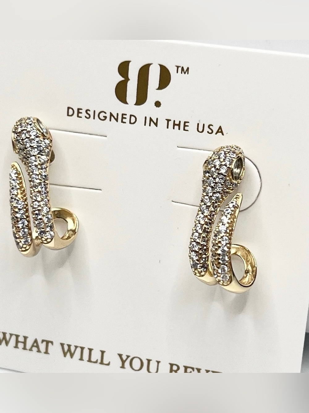Bomb Party BP Sterling Gold Vermeil Earrings Empress Coil